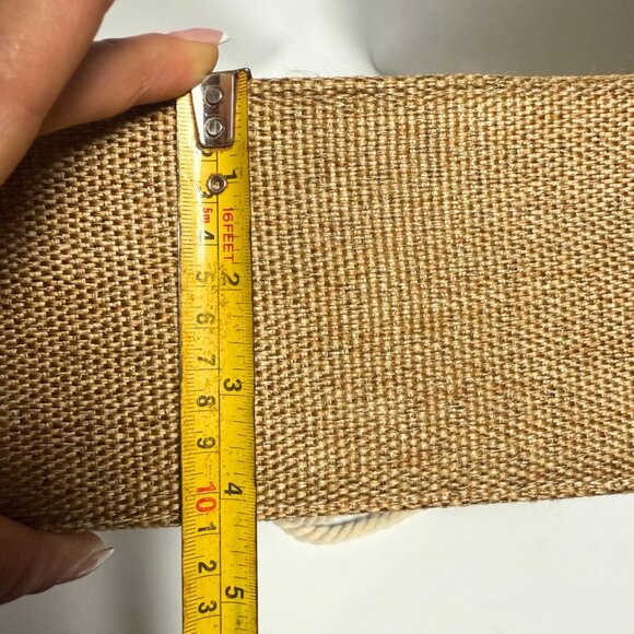 Syrian Woven Tote Bag – Brown Embroidered Evil Eye – Rope Handles – Like New - Picture 5 of 9